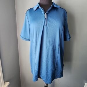 Perry Ellis Men's Performance Zip Polo